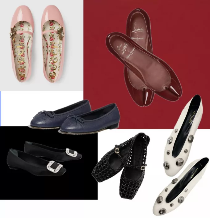"Best ballet flats for Spring 2025 – collage of designer and chic ballerina shoes