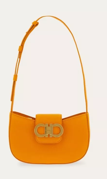 Ferragamo Double Gancini mini shoulder bag in orange