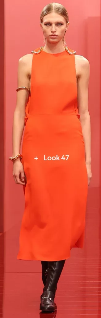 Gucci SS25 dress in Aperol Spritz orange