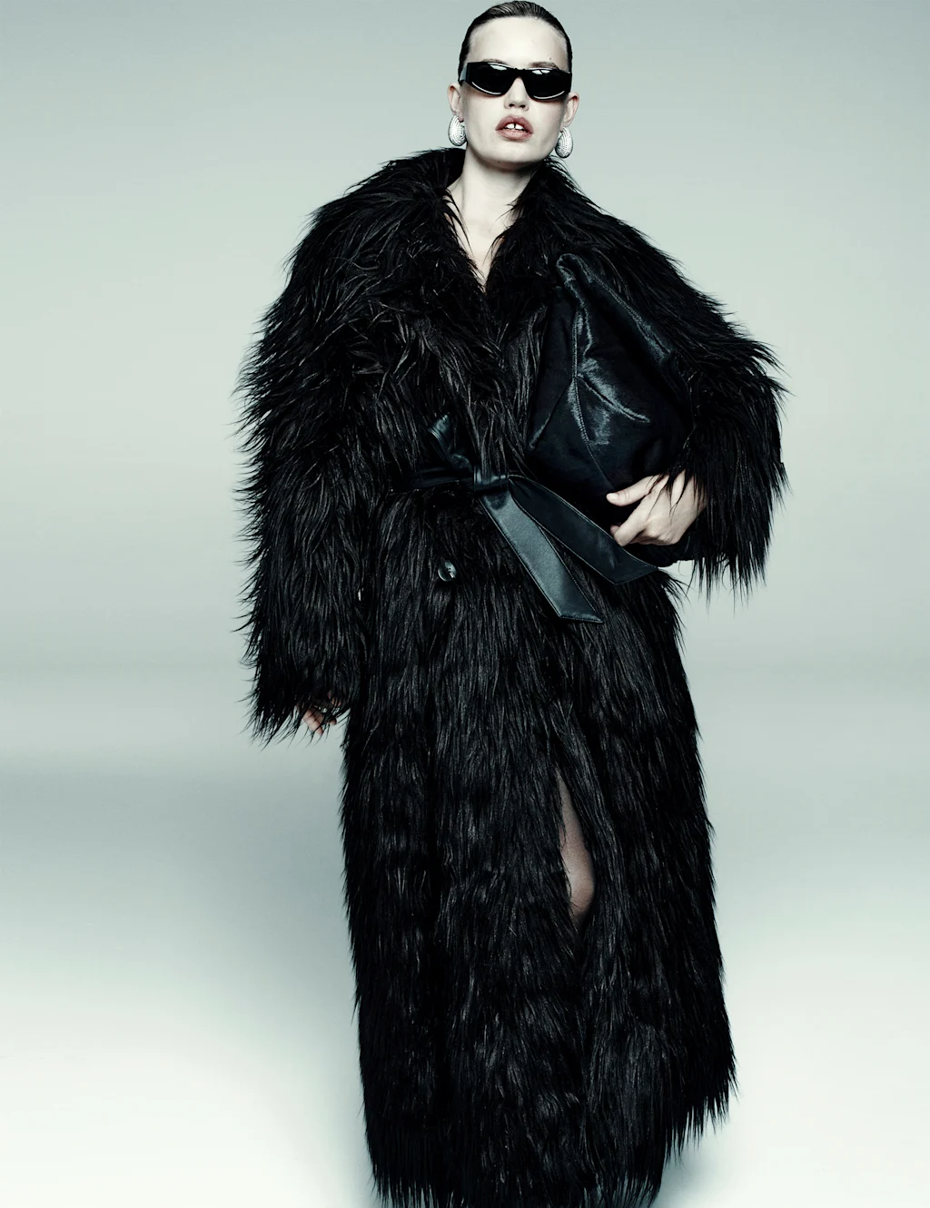 M&S x 16Arlington Faux Fur Collared Longline Trench Coat