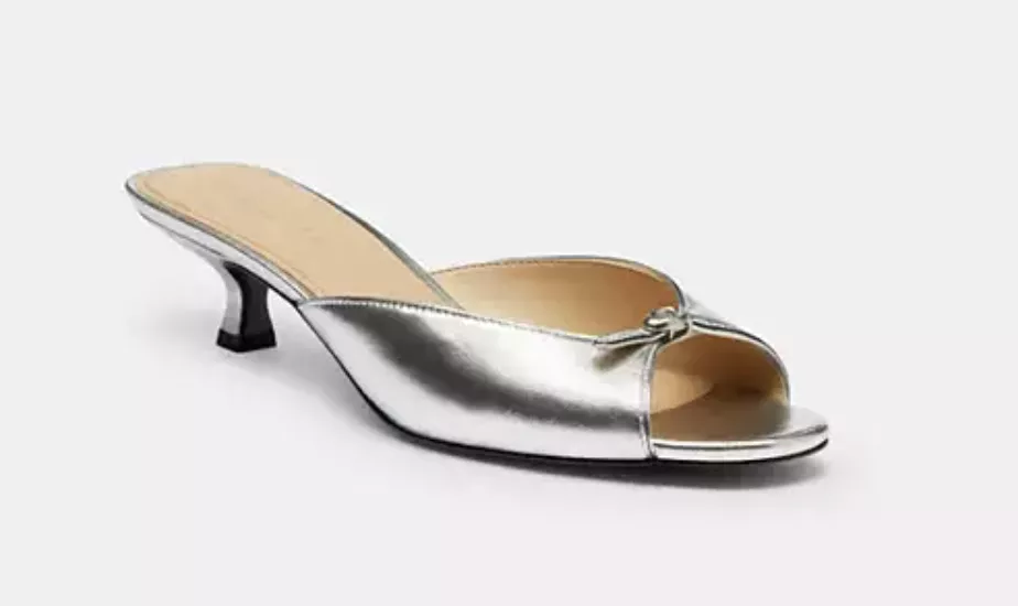 Coach silver Kitten Heel Sandal
