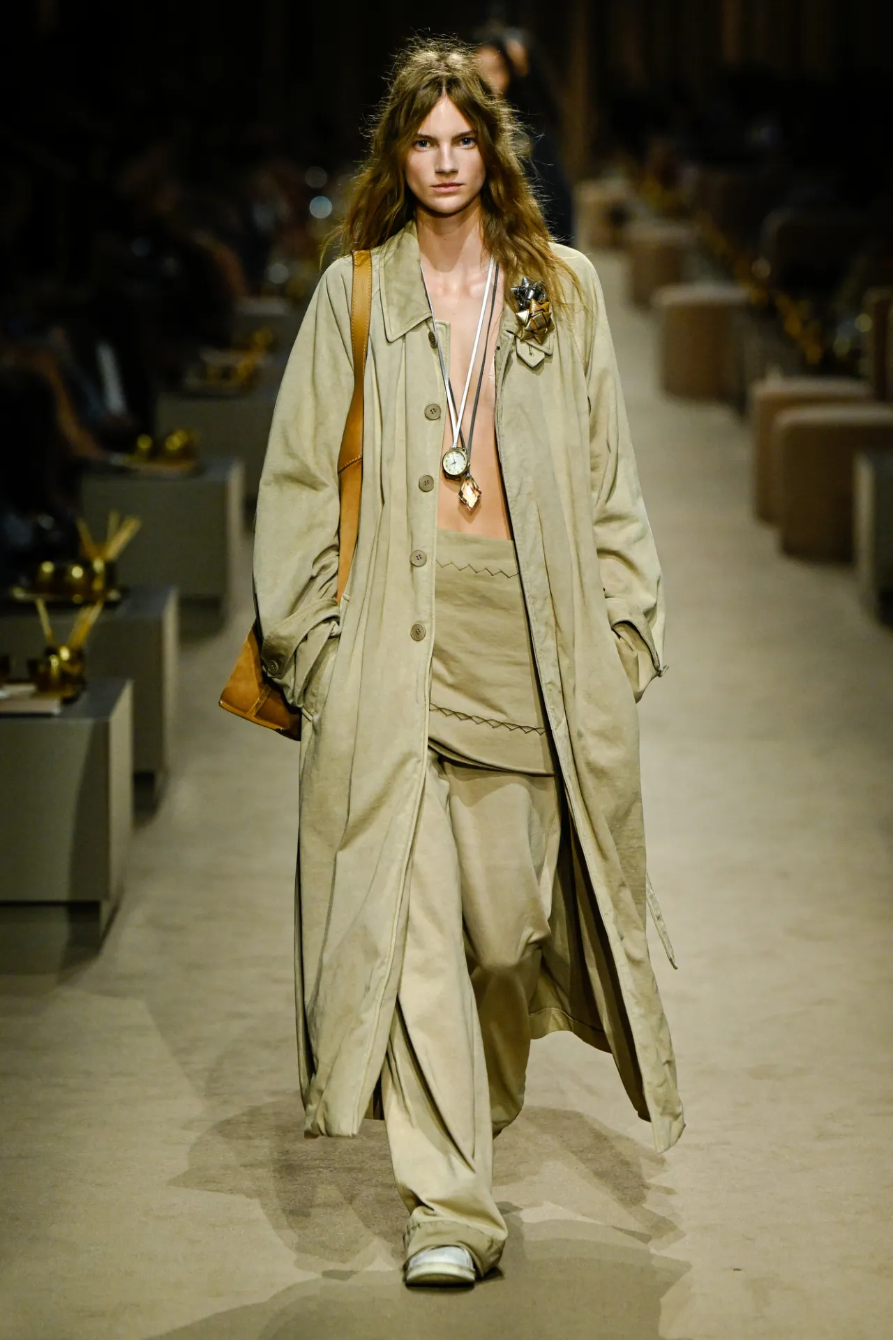 Coach Spring 2027 neutral runway look at New York Fashion Week