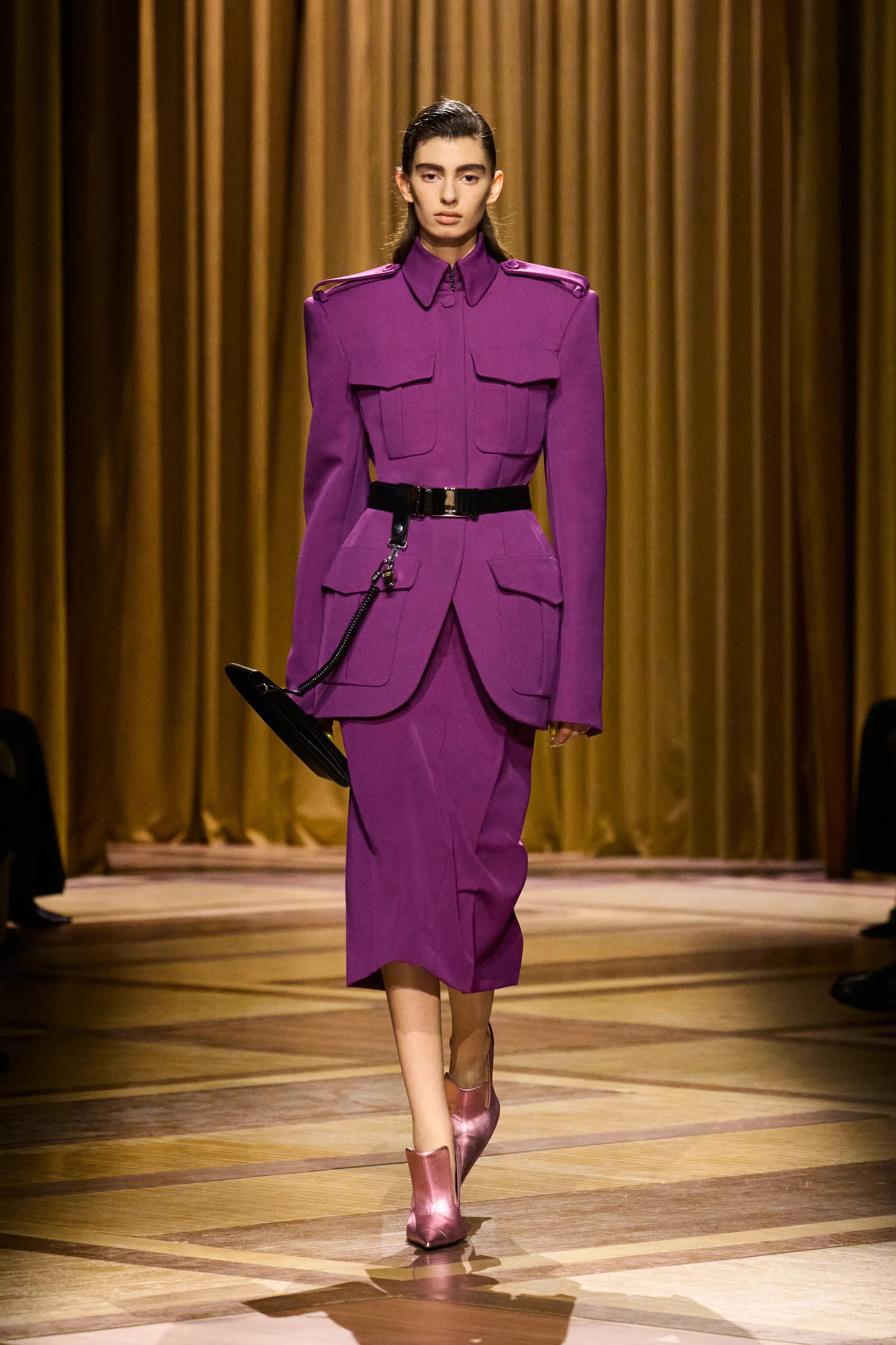 Royal purple tailoring on the Mugler Autumn Winter 2026 runway