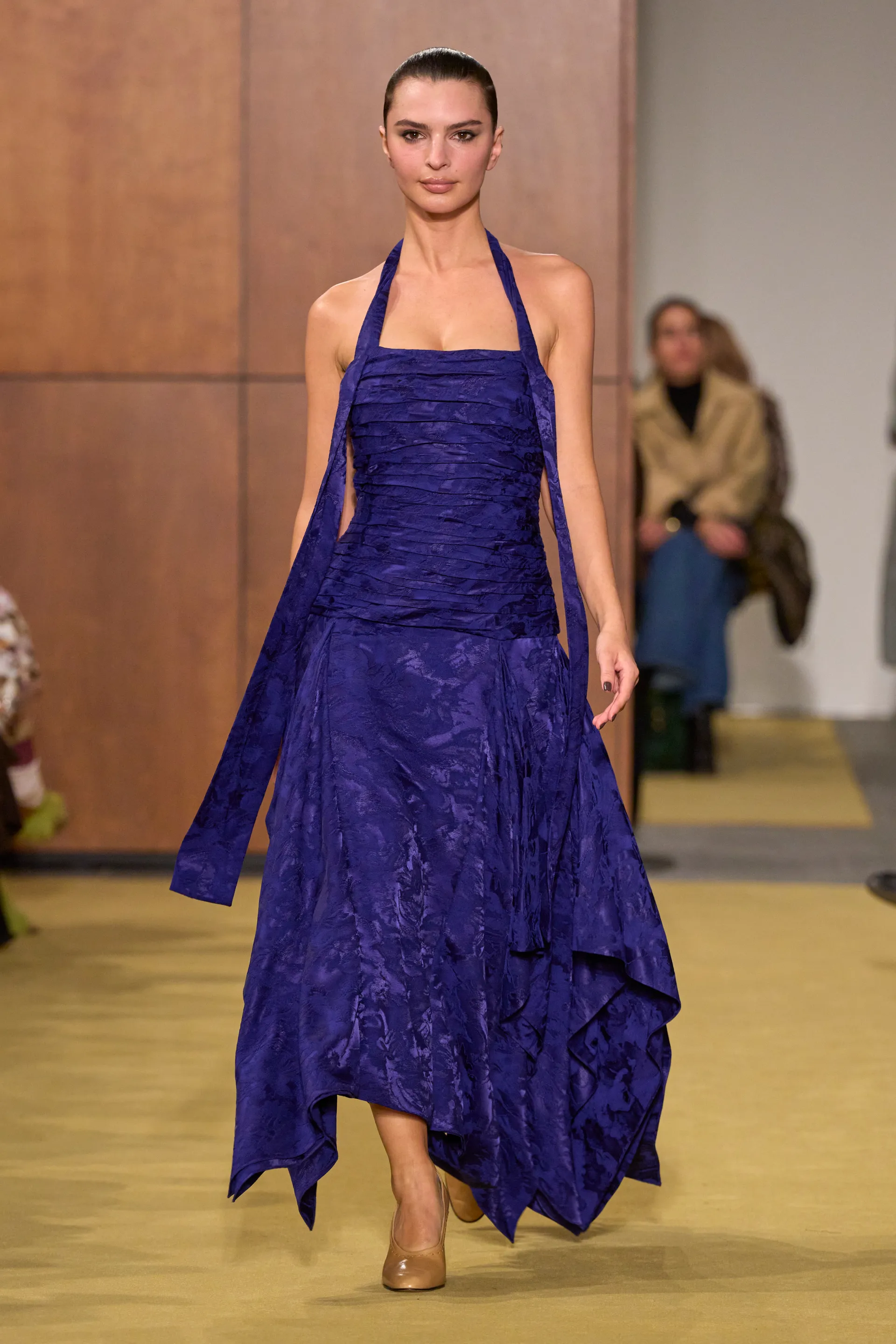 Deep purple dress on the Tory Burch Autumn Winter 2026 runway
