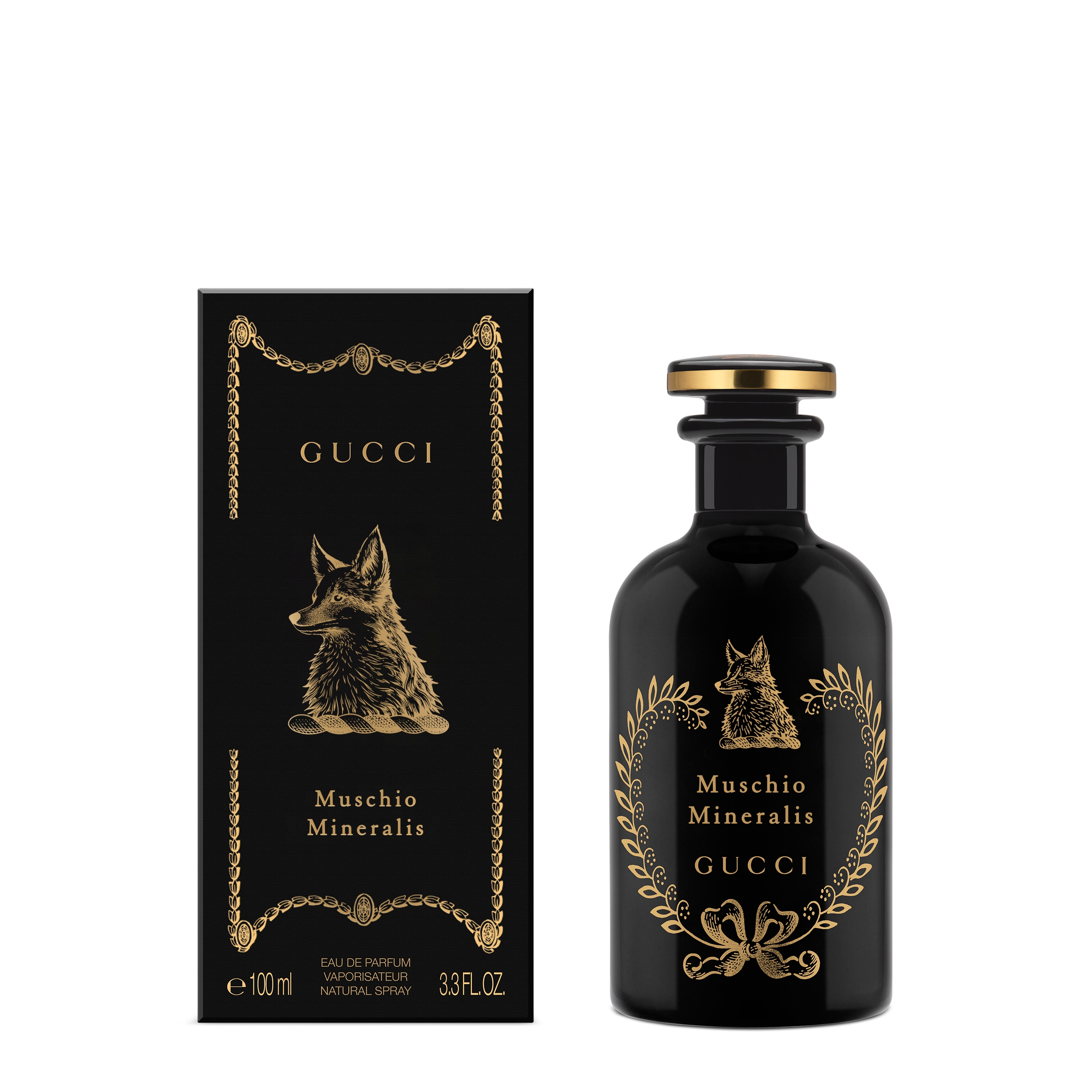 Gucci The Alchemist's Garden Muschio Mineralis Eau de Parfum bottle and packaging