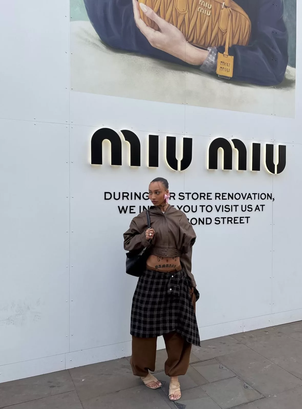 Skirt not skirt joggers and shirt outfit idea spring 2025