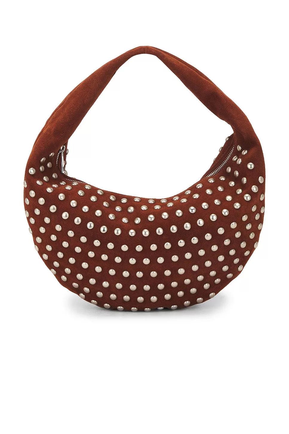 Understated Leather studded hobo bag tan