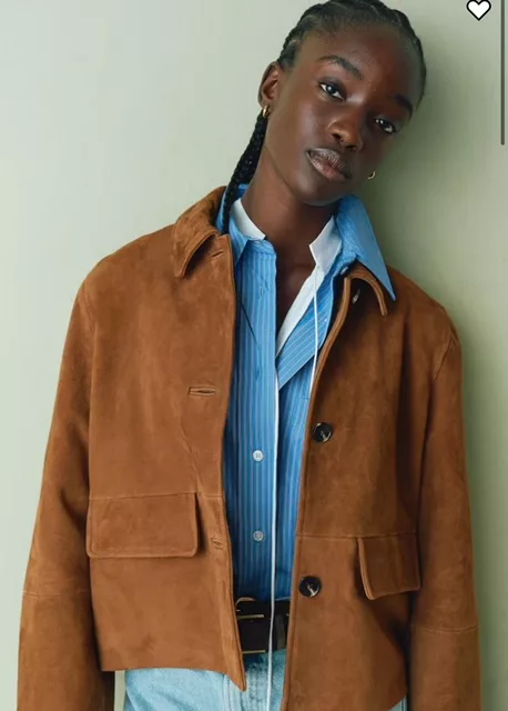 H&M suede brown jacket
