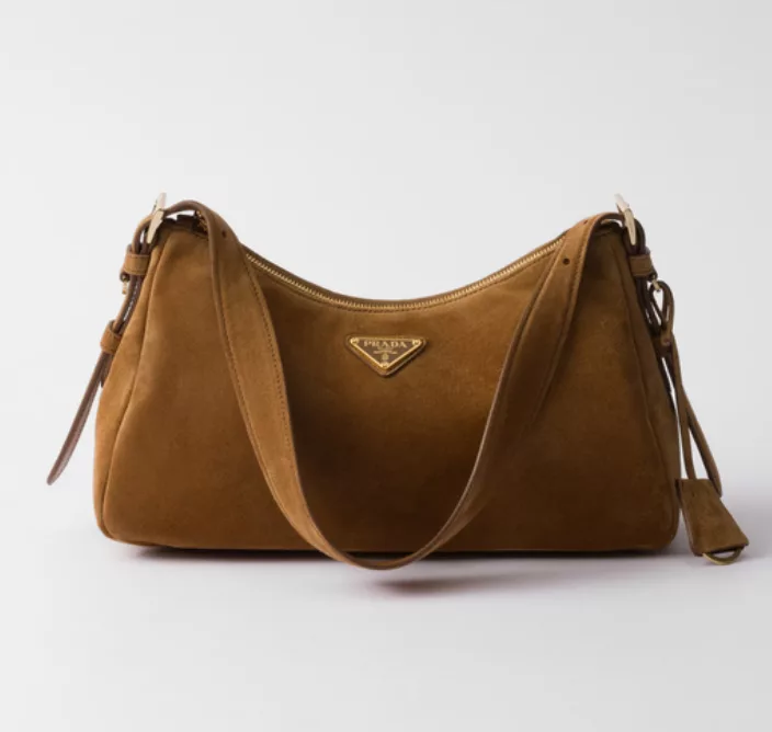 Prada suede shoulder bag 2025